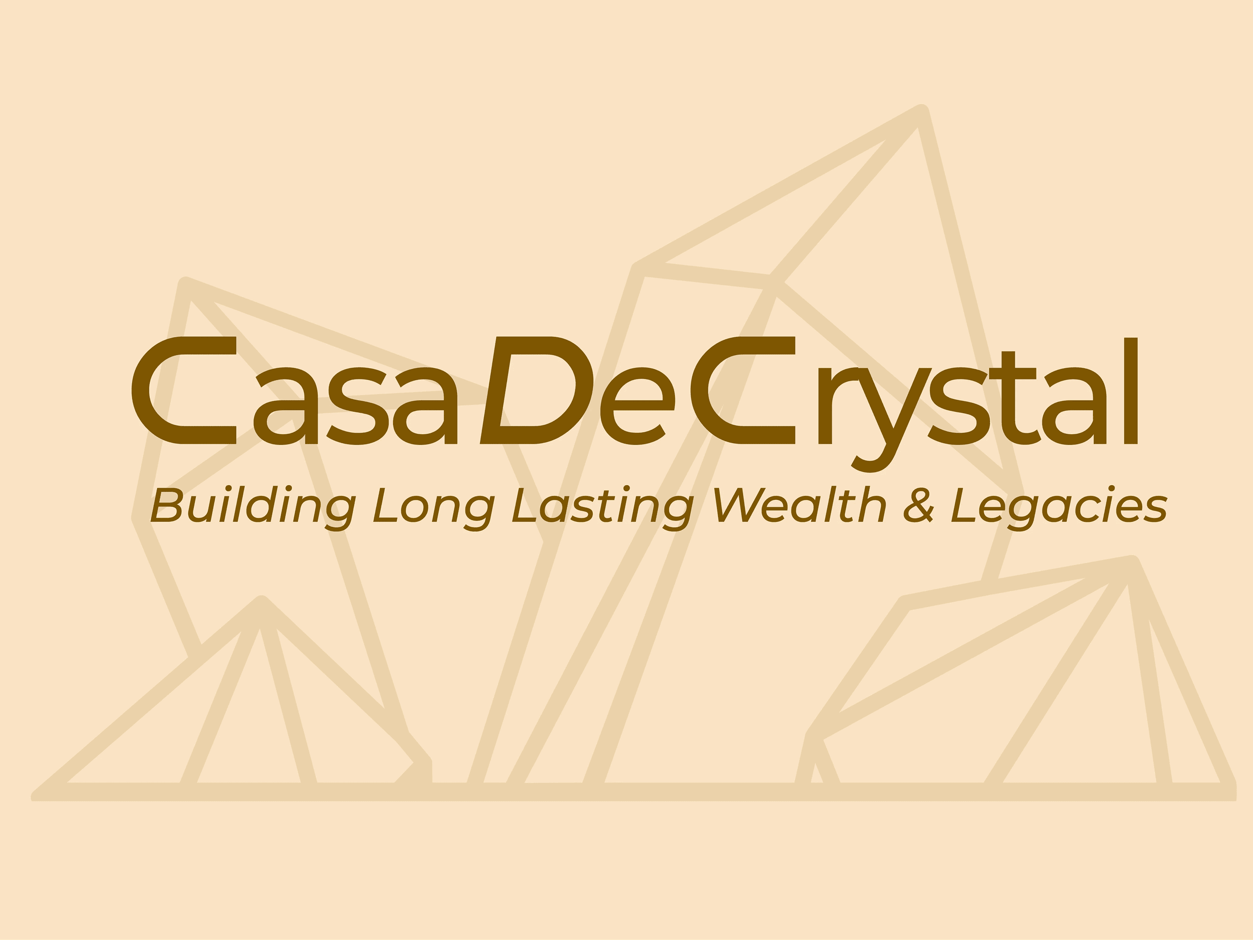 Casa De Crystal Logo on Geometric Background